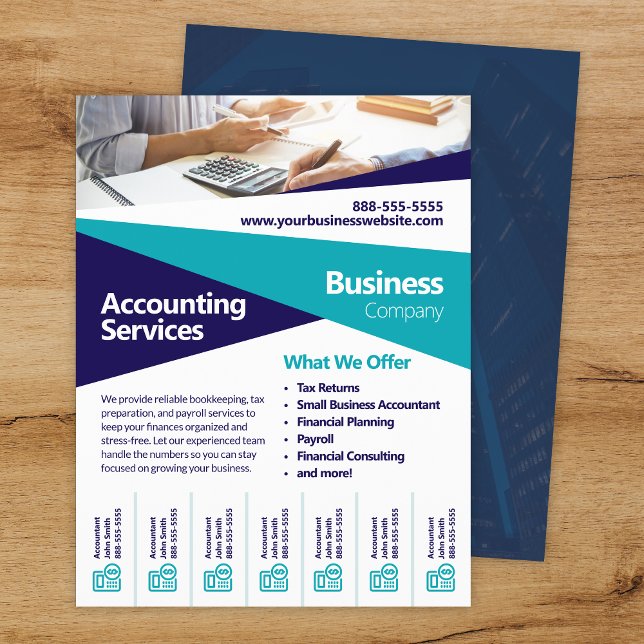 Accountant Tax Returns Tear Off Flyer Template (Von Creator hochgeladen)