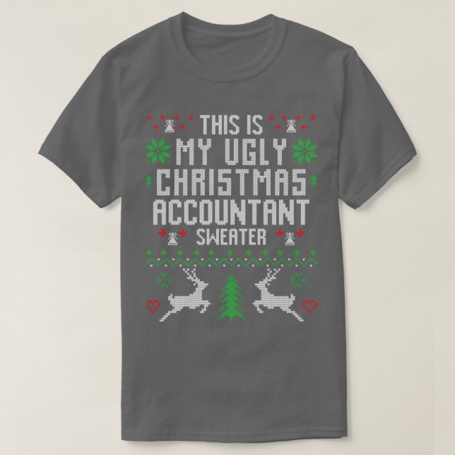 Accountant Ugly Christmas Sweater T-Shirt (Design vorne)