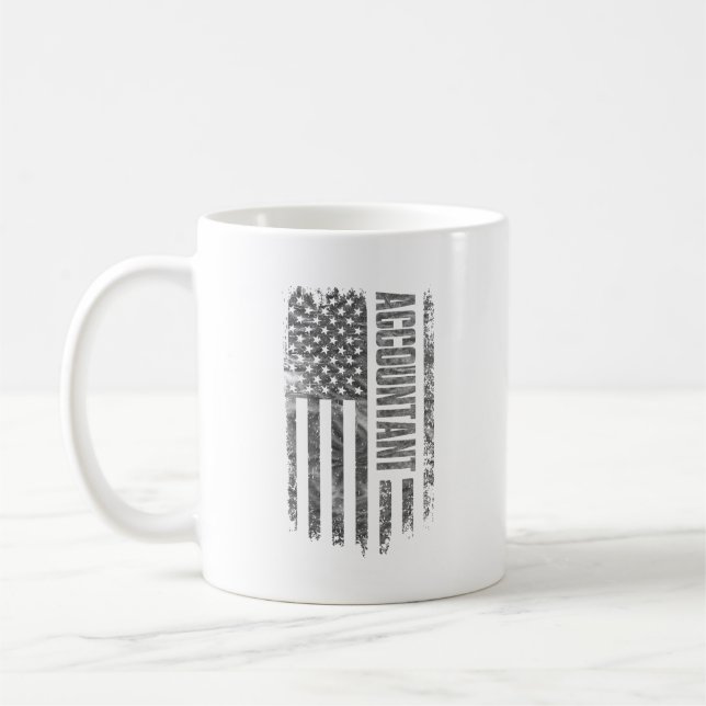 Accountant USA Flag Distressed design Kaffeetasse (Links)