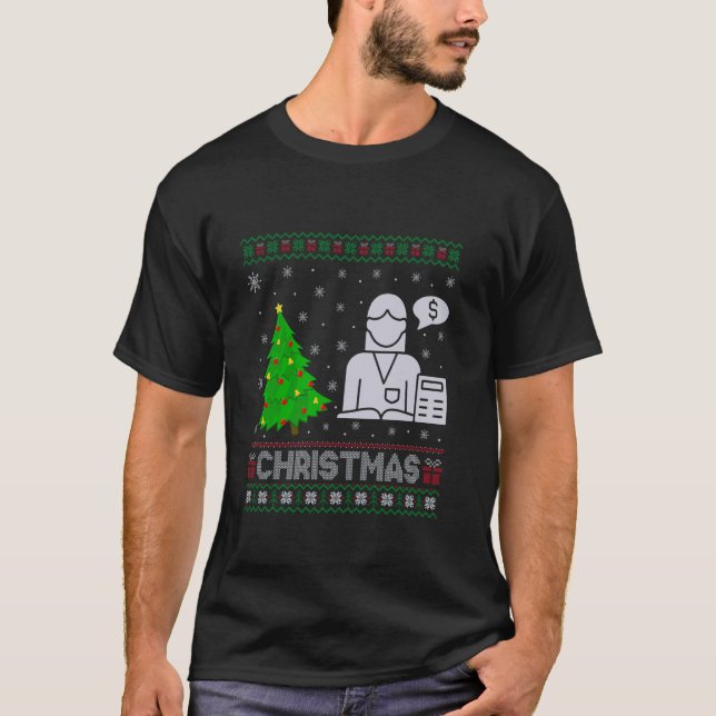Accountant Xmas Tree Lighting Ugly Christmas Sweat T-Shirt (Vorderseite)