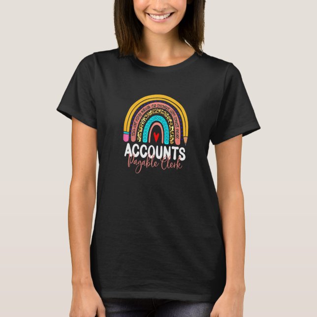 Accounts Payable Clerk Leopard Rainbow Accounting  T-Shirt (Vorderseite)
