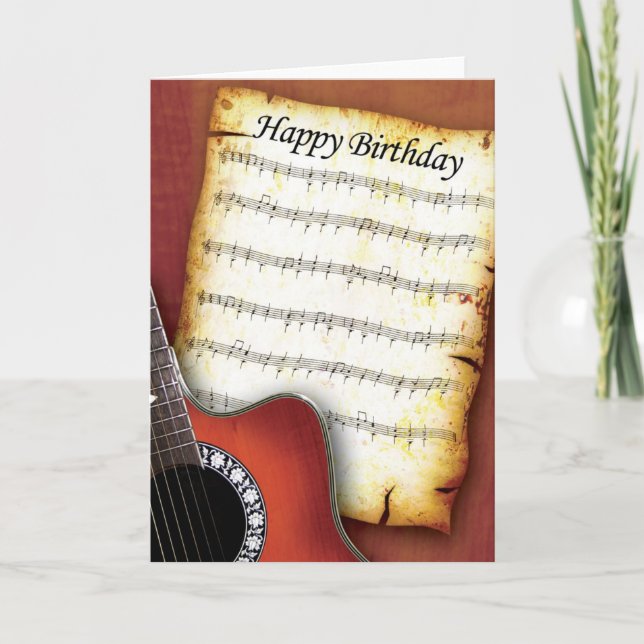 Accoustic Gitarren-Geburtstag Karte (Vorderseite)