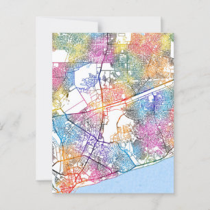 Accra Ghana City Map Postkarte