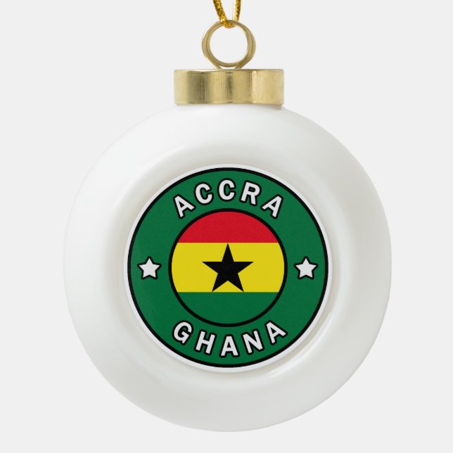 Accra Ghana Keramik Kugel-Ornament (Vorderseite)