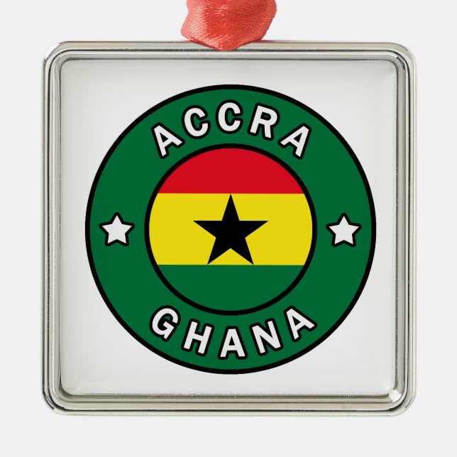 Accra Ghana Silbernes Ornament (Vorne)
