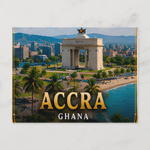 Accra Independence Arch und Atlantikküste Postkarte