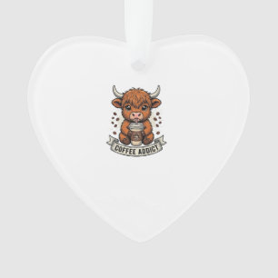 Accro au café Vache des Highlands Mignonne Gravure