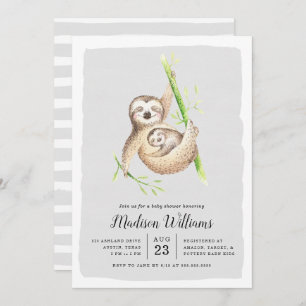 Accroché   Sloth Baby Shower Invitations