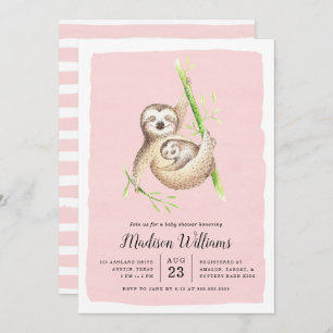 Accroché   Sloth Baby Shower Invitations