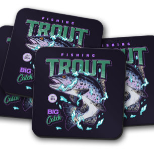 Accroché sur le Dessous de verre truite   Pêche à 