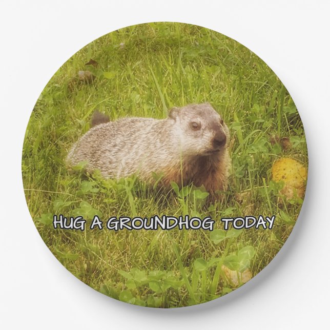 Accrocher une marmotte aujourd'hui assiettes (Devant)
