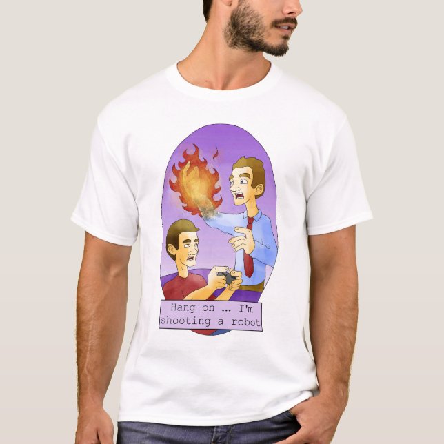 Accrochez dessus, je tire un T-shirt de robot (Devant)