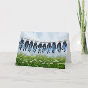 Accrochez-vous à la carte de voeux chiot