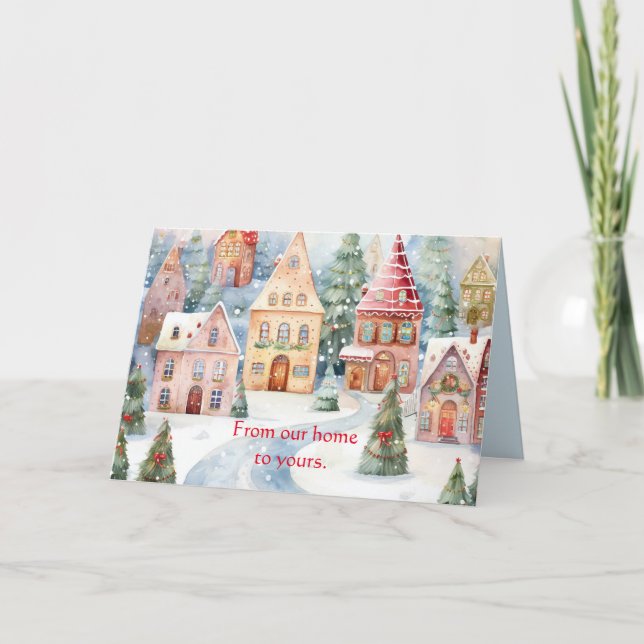 ACCUEIL À LA MAISON BONS SOUHAITS CARTE DE NOËL (Devant)