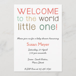 Accueil au petit un invitation de baby shower du