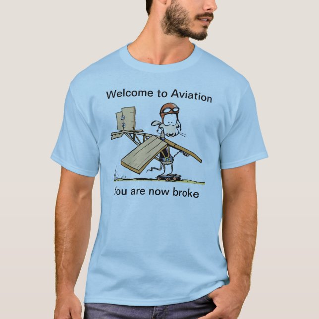 Accueil au T-shirt drôle d'aviation (Devant)