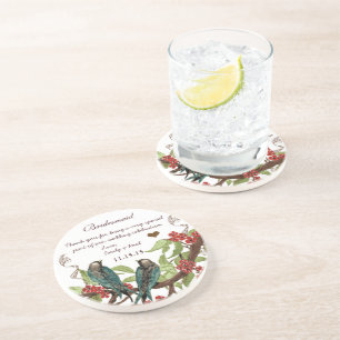 Accueil Bridesmaid Dessous de verre d'oiseaux Vint