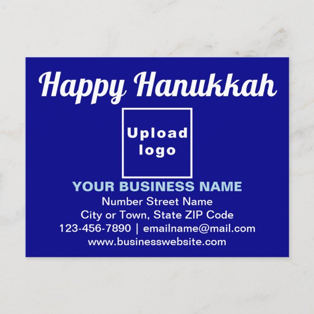 Accueil Business Hanoukka sur carte postale bleue (Devant)