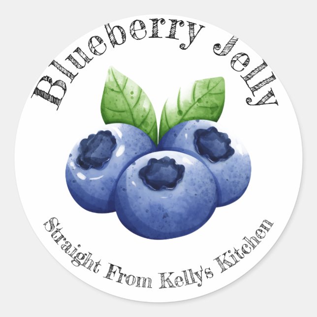 Accueil Canning Business Blueberry Jelly Étiquette (Devant)