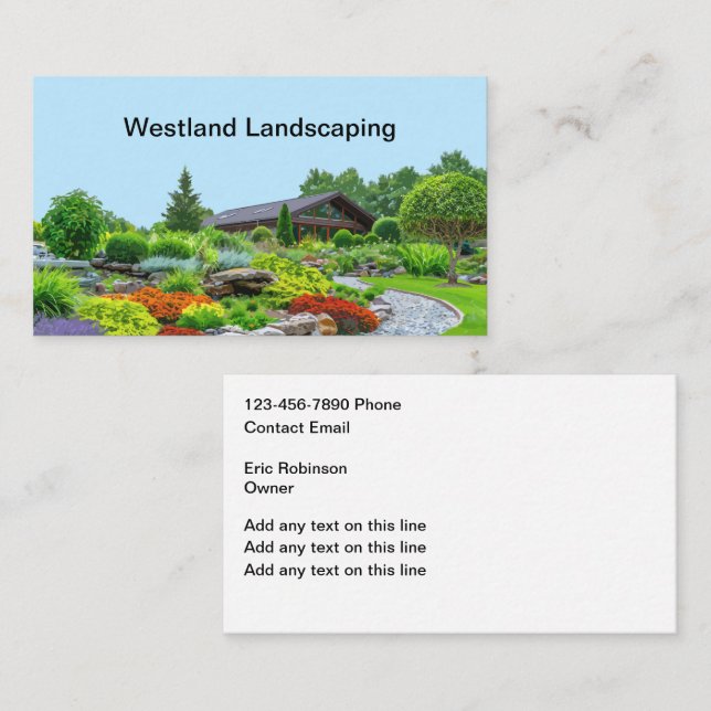 Accueil Cartes de visite Paysages Pour Un Paysagis (Devant / Derrière)