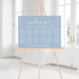 Accueil Chic Bleu Poussiéreux 12 Table Mariage Pla