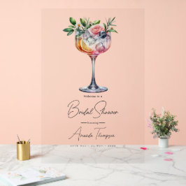 Accueil de Baby Shower Moderne Rose Cocktail Marié