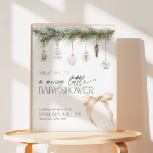 Accueil de la Baby Shower Merry Little Noël Cosy