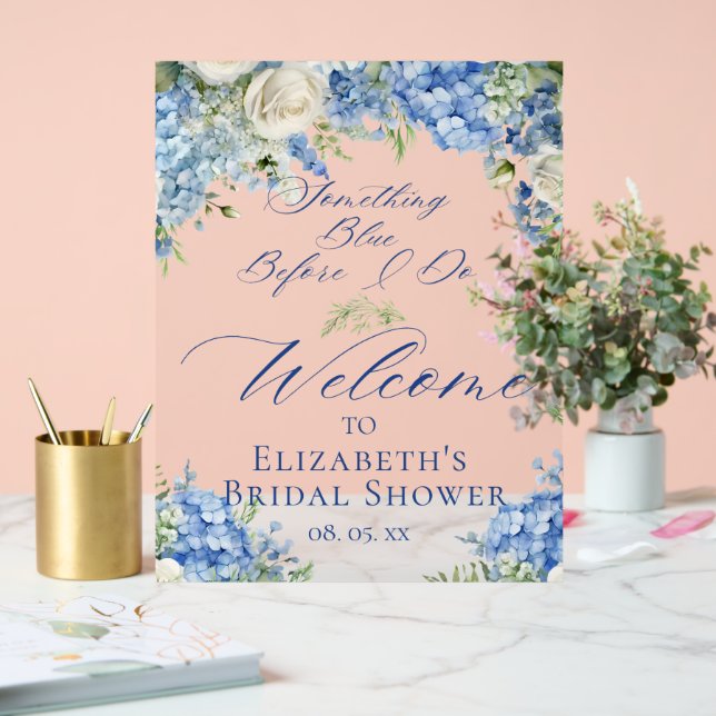 Accueil de la fête prénuptiale de l'hortensia bleu (Mariage)