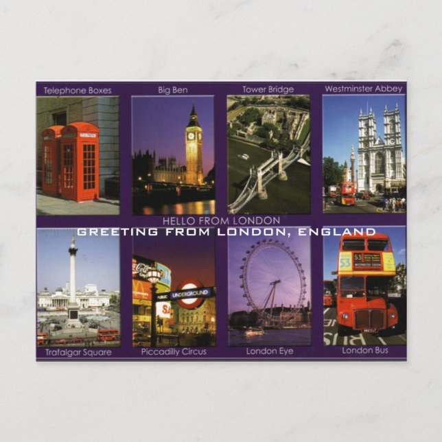 ACCUEIL DE LONDRES, CARTE POSTALE D'ANGLETERRE PAR (Devant)