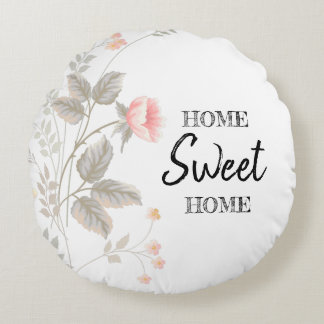 Accueil douce maison fleurie Coussin rond