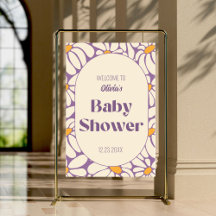 Accueil du Baby shower super de fleurs rétro