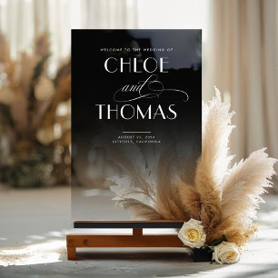 Accueil du Mariage Chic du bas transparent noir