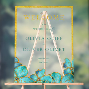 Accueil du Mariage Fleurs turquoises