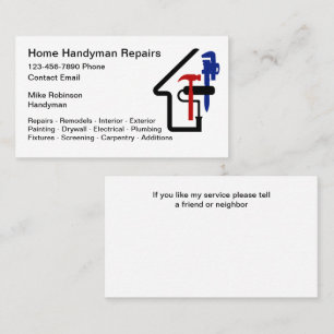 Accueil Handyman Carte de visite unique