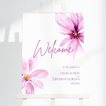 Accueil Mariage d'aquarelle rose Fleur