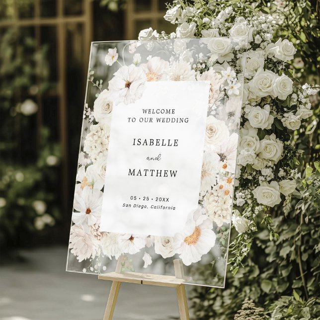 Accueil Mariage Floral Blanc (Créateur téléchargé)