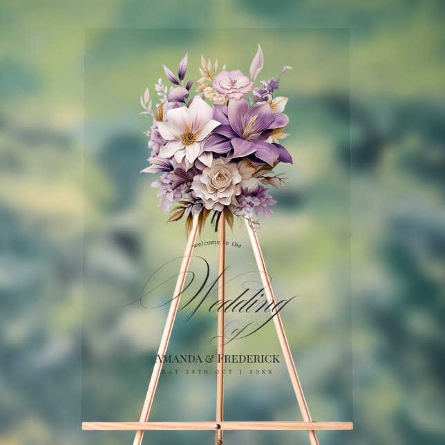 Accueil Mariage floral Mauve et Gold (Neutre)