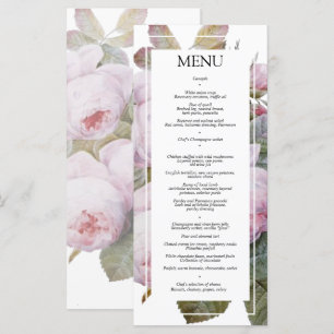 Accueil Mariage Rose vintage Menu Plat