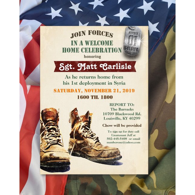 Accueil militaire Accueil Fête Invitation (Créateur téléchargé)