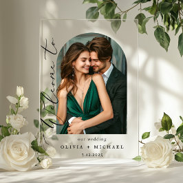 Accueil minimaliste du Mariage d'arche photo