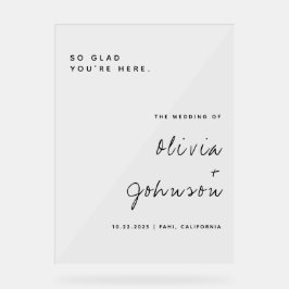 Accueil minimaliste du Mariage de script