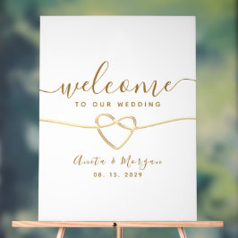 Accueil minimaliste du Mariage Gold Heart