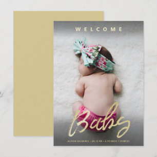 Accueil moderne Baby Gold Script Carte photo compl