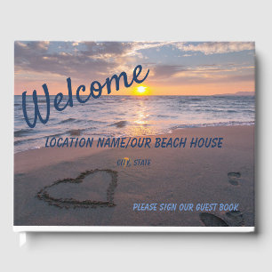 Accueil Ocean Beach Sunset Blue Fonts Livre d'or