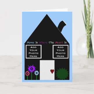 Accueil Où Le Coeur Est La Carte Modèle photo