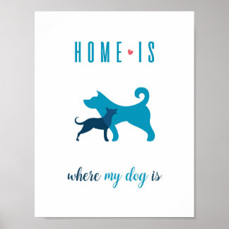 Accueil où mon chien est Poster Wall Art