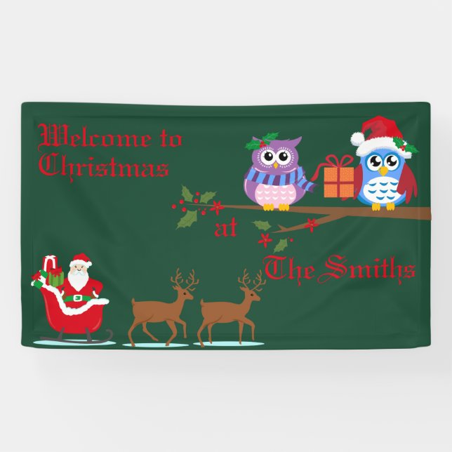 Accueil personnalisé à la bannière de Noël (Horizontal)