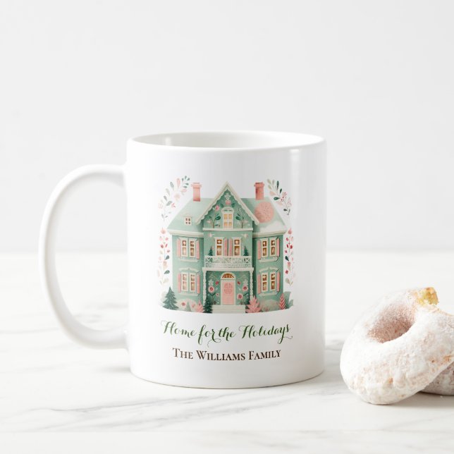 Accueil personnalisé pour les fêtes Festive Mug (Avec donut)