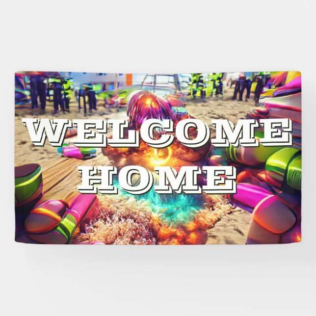Accueil personnalisé Vinyl Banner 3' x 5' Bannière (Horizontal)