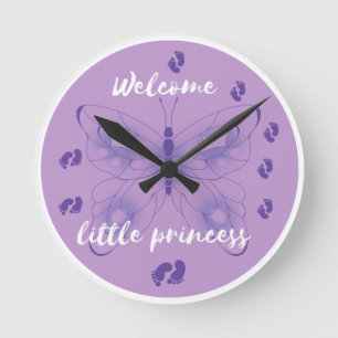 Accueil Petite princesse papillon Horloge murale
